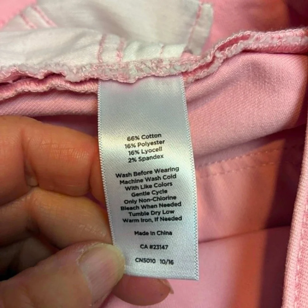 Talbots Flawless Five Pocket Pants Womens Petite Pink Straight Leg PreppyClassic